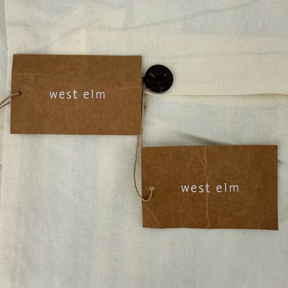 West Elm Set Of 2 Embroidered Pillow Covers 18x18 Cotton Geometric Pink Blue
